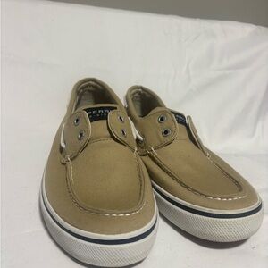 Sperry Kids Tan Canvas Slip-On Boat Sneakers